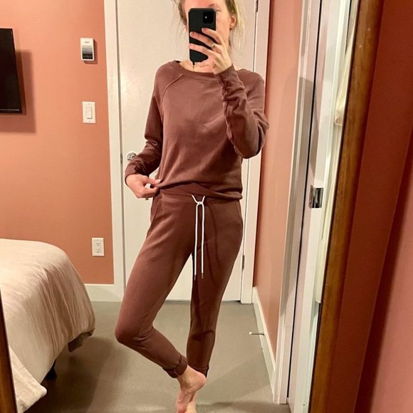 Mate The Label Organic Terry Raglan Sweatshirt Plum - Picture 7 of 8